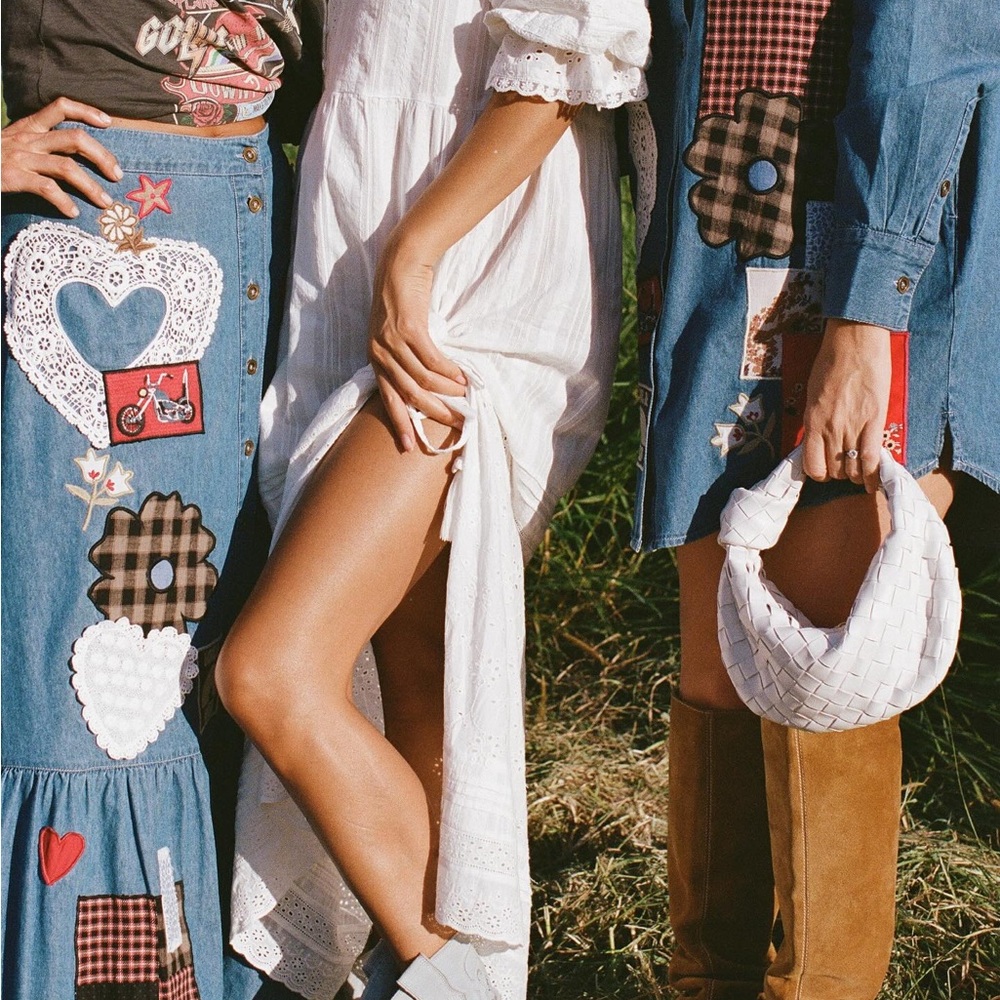 NWTS SPELL BOMBSHELL PATCHWORK SKIRT (L) - Picture 9 of 15